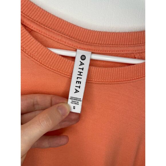 Athleta Mindset Sweatshirt Modal Blend Peach Small Long Sleeve Soft Stretch - Picture 2 of 9